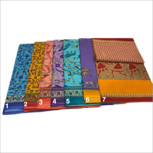 Any Color Ladies Cotton Chapa Saree
