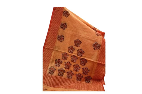 Hand Block Printed Sarees - Material: Cotton