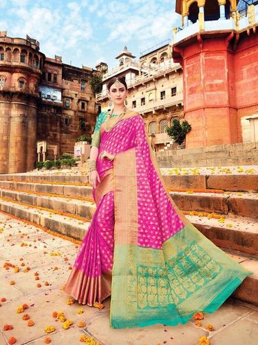 Hot Pink Buy Banarasi Silk Sarees