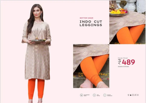 Womens Leggings - Multi-Color Cotton Blend, Classic Ethnic Design | Washable, Comfortable For All Se