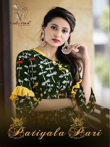 Patiyala Pari - 14 Kg Heavy Rayon Top with Stylish Dhoti Patiyala, Printed Fabric, Available in M, L