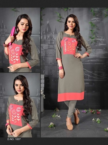 Dry Cleaning Reyon Long Kurti Online Trader Wholesale Amore Vaarahi Vol 2