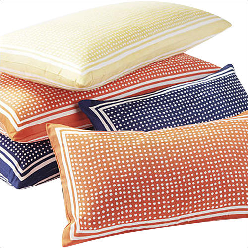 Dotted Print Pillow Cover - Cotton, Rectangle Shape, Multi-Color | Smooth Texture, Shrink Resistant,