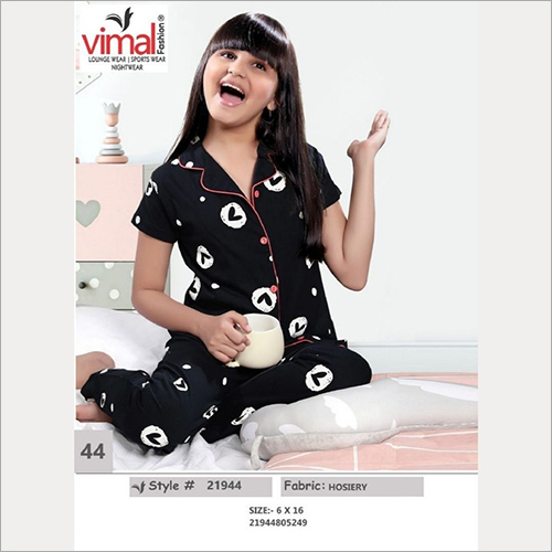 Multicolor Girl Printed Night Suit