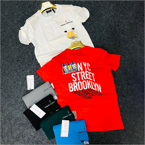 Mens Printed T-Shirt - Cotton Fabric, Customized Size , Multicolor O-Neck with Short Sleeves