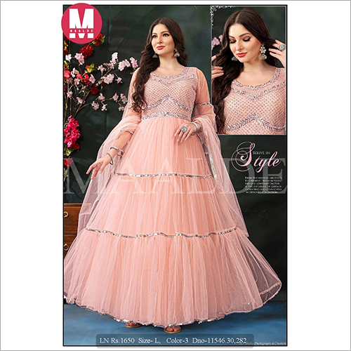 Different Colors Available Ladies Designer Gown Suit